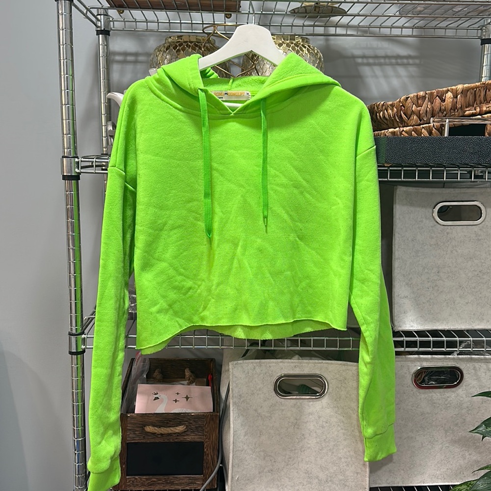 LINE Green Crop Sweater